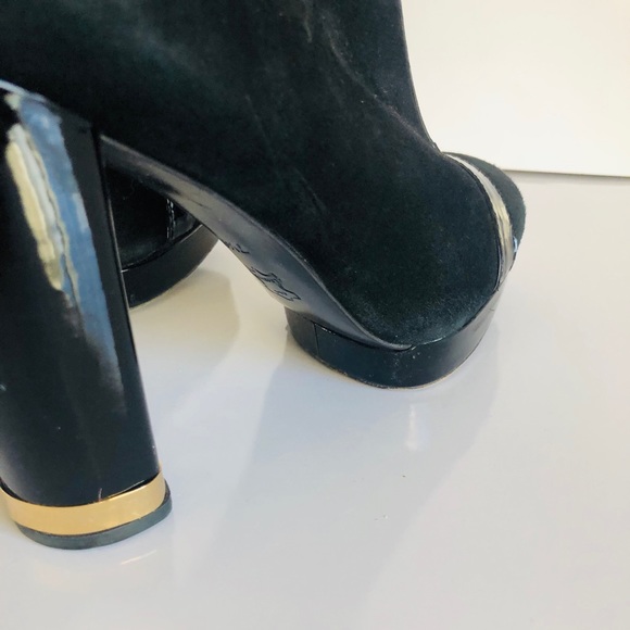 Tory Burch Suede & Patent Platform Boots - Picture 5 of 6